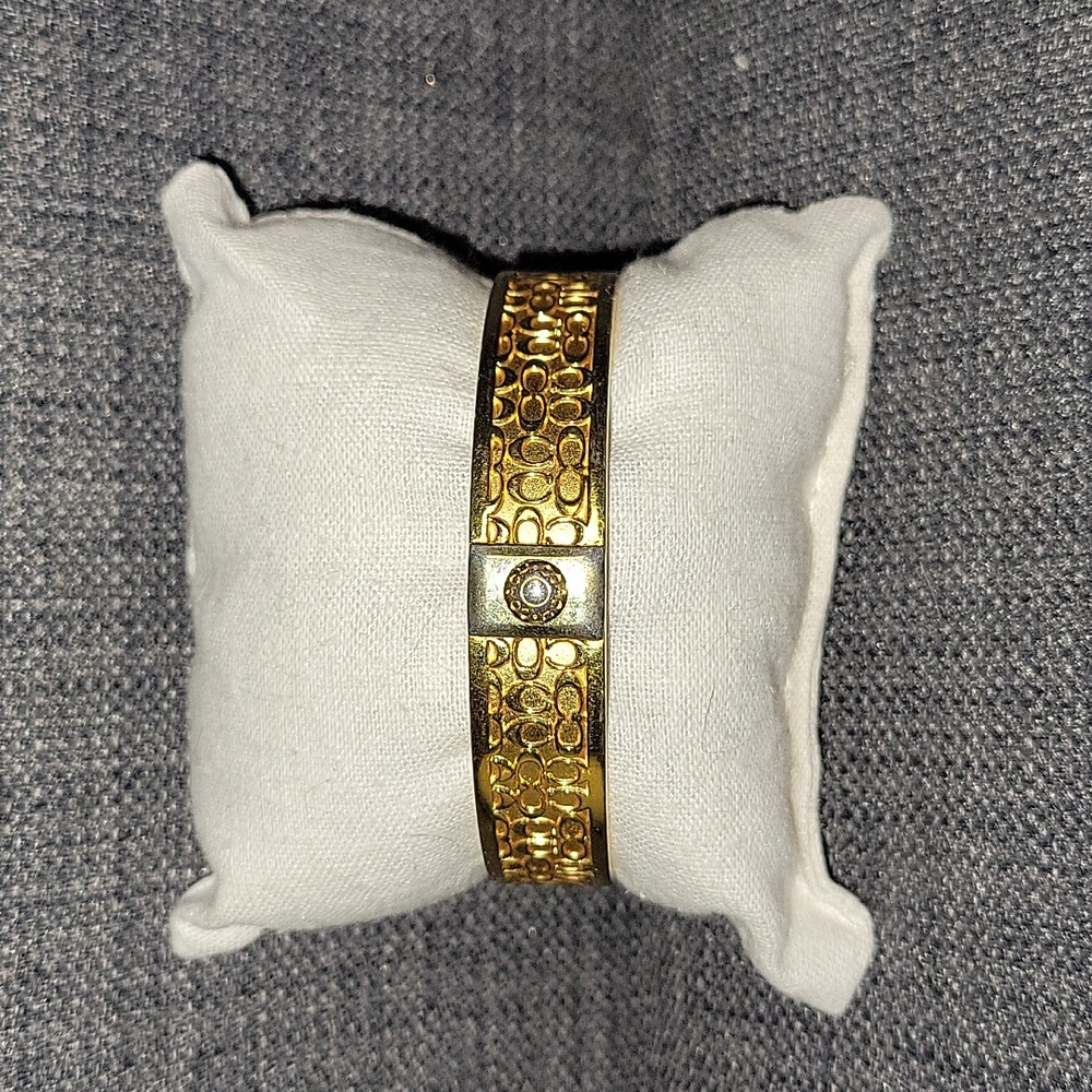 Coach Goldtone Logo Bangle